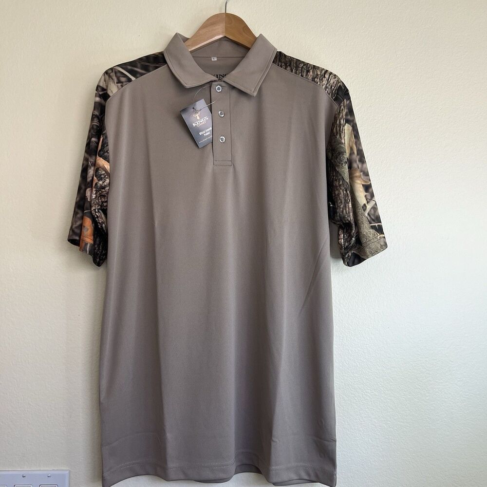 Kings Camo Woodland Series Short Sleeve Button Shirt Mens‎ Sz L Outdoor Hunting